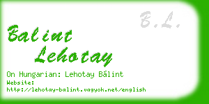 balint lehotay business card